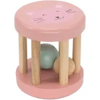 Trixie Houten Rollende Rammelaar - Mrs. Cat - Eerste speelgoed baby - Kraamcadeau - Voor Jongens & Meisjes
