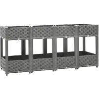 vidaXL Plantenbak verhoogd 160x40x71 cm polypropeen