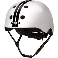 Melon Helmets Melon Helmen, rechte zwarte en witte uitvoering, integraalhelm, stevige schaal