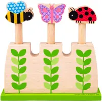 Bigjigs Houten Pop Up Tuinspel - - Voor baby's - Groen en multicolor - Vanaf 12 maanden - Buiten