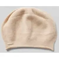 Seeberger Beanie van puur kasjmier met labeldetail