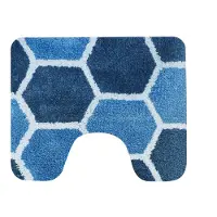Dutch House Rennes Toiletmat 60x50cm blauw blauw Microfiber Badkamermat