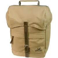 Polydaun Fietstas van canvas - - 20 liter - 30x37x17 cm - Kamelenkleur - Waterdicht - Denim voering - Leren details