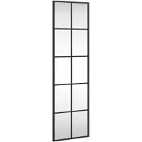 vidaXL Wandspiegel rechthoekig 30x100 cm ijzer zwart