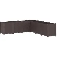vidaXL Plantenbak 160x160x53 cm polypropeen bruin