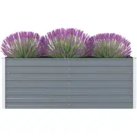 vidaXL Plantenbak verhoogd 160x80x45 cm gegalvaniseerd staal grijs