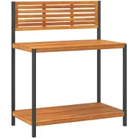 vidaXL Tuinwerktafel 90x50x110 cm massief acaciahout en staal