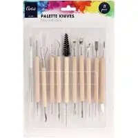 Koopman Paletmes set, schilderen, 11 stuks, hout en metaal, meerkleurig, voor kinderen