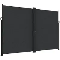 vidaXL Windscherm uittrekbaar 220x600 cm zwart