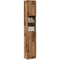 vidaXL Badkamerkast 32x25,5x190 cm bewerkt hout oud houtkleurig