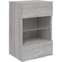 vidaXL Tv-wandmeubel met LED-verlichting 40x30x60,5 cm grijs sonoma