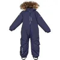 Isbjörn of Sweden - Kid's Toddler Padded Jumpsuit with Fur - Overall 74, blauw