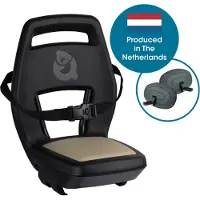 Qibbel Junior 6+ Fietsstoeltje Achter Bagagedrager bevestiging - Quick Connect - Fietszitje - Khaki - inclusief voetbeschermingsplaten en voetsteunen