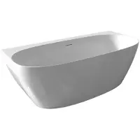 ZEZA Cheb Half Vrijstaand Acryl Bad - 170x80cm - sifon - mat wit SW999818