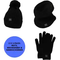 Heat Keeper Heatkeeper - Thermoset dames - Handschoenen/Muts/Nekwarmer - 2-Pack - Zwart - Onesize