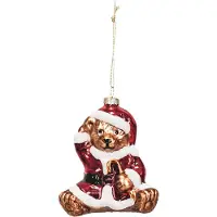 House Vitamin Xmas hanger santa bear glass 9,5x6x10,5cm