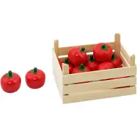 Goki Speelgoedkeuken - Groentenkistje Met Tomaten - 14,1X10,1X7,3Cm - 10 Delen - Hout