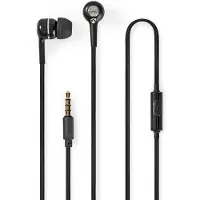 Nedis stereo in-ear earphones met microfoon / zwart - 1,2 meter
