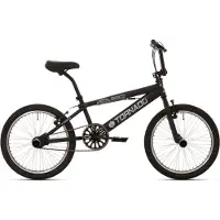 Royal Freestyle bmx 20" bugatti - mat zwart met zwarte banden
