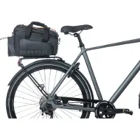 Basil miles xl bagagedragertas waterdichte zwarte tas voor elektrische fiets 36l mik-systeem