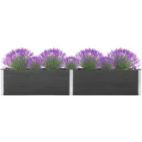 vidaXL Plantenbak verhoogd 200x50x54 cm HKC grijs
