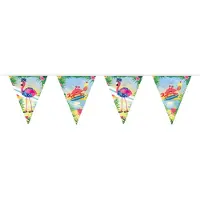 Folat 65347, Vlaggenbanner, Kunststof, Meerkleurig, Met patroon, Verjaardag, Flamingo