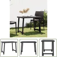 The Living Store Living Store Campingtabel, antraciet, 79x56x64 cm, kunststof met houtlook
