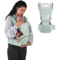 Mobiclinic Moley - Draagzak Baby - 6 in 1 - Vanaf 3 tot 36 maanden - Tot 20 kg - Baby carrier - Comfort - Verstelbaar - Ademend - Verstelbare bandjes - Katoen - Babydraagzak - Groen