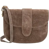 Charm London Suède Schoudertas Anna Donkertaupe