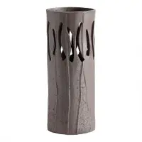Muubs Gaia Lantaarn / Vaas L - Chocolate Stoneware - Ø12xH30 cm