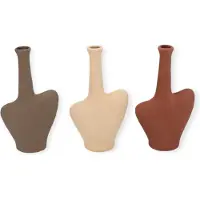 DK Design Daan Kromhout - Set/3 - Vaasjes - Indre Woods - Keramiek - 12x5x22cm
