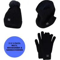 Heat Keeper Heatkeeper - Thermoset dames - Handschoenen/Muts/Nekwarmer - 2-Pack - Navy - Onesize
