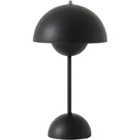 &tradition Tafellampe &Tradition, Flowerpot VP9, dimbare, Zwart, Woonkamer, Kunststof, Designer