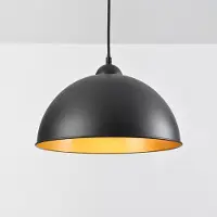 LumenXL 1 fase rail hanglamp Fos - zwart met gouden binnenkant
