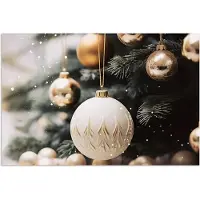 PosterMonkey Poster 120x80 cm - Kerstboom - Kerst - Kerstballen - Goud - Posters - Kamer decoratie - Wanddecoratie woonkamer - Muurdecoratie slaapkamer - Kerstversiering - Kerstdecoratie voor binnen - Kerstmis