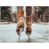 PosterMonkey Poster 160x120 cm - Schaatsen - IJs - Winter - Sneeuw - Posters - Kamer decoratie - Wanddecoratie woonkamer - Muurdecoratie slaapkamer XXL