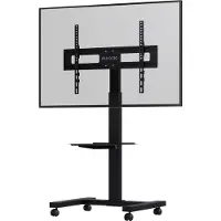 Auronic TV Standaard – Verrijdbaar, Draaibaar & Kantelbaar – Voor 32–75 inch – Max. 40 kg – 98 x 68 x 158 cm – Zwart