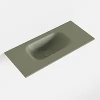 Mondiaz eden army solid surface inleg wastafel voor toiletmeubel 50 cm. Positie wasbak links