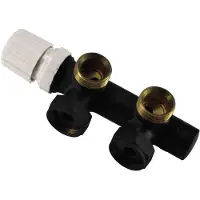 Riko thermostatisch 3/4 onderblok haaks-links mat zwart