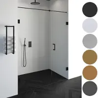 Brauer Void nisdeur 2-delig helder glas 90x200 omkeerbaar met draaideur 60 aan muur incl. glascoating PVD goud