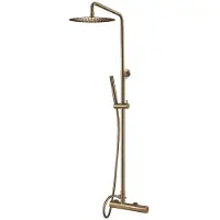 Qisani Opbouw regendoucheset flow thermostatisch geborsteld goud