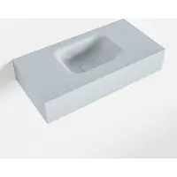 Mondiaz lex clay vrijhangende solid surface wastafel 60 cm. Positie wasbak midden