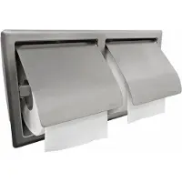 Wiesbaden Toiletrolhouder Dubbel 304 RVS (met klep)