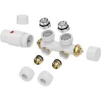 Boss & Wessing Set Thermostatisch Onderblok BWS Zuko Haaks links/rechts Glans Wit