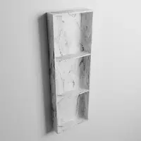 Mondiaz easy nis 89,5x29,5 cm in solid surface kleur glace. 3 vakken geschikt voor in- of opbouw