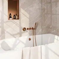 Brauer Inbouwthermostaat set copper edition incl badafvoer geborsteld koper