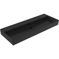 Sanilux Wastafel edge keramiek 120 enkele wasbak 0 kraangaten mat zwart
