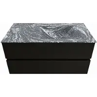 Mondiaz VICA-DLUX 100cm badmeubel onderkast Urban 2 lades. Inbouw wastafel CLOUD rechts zonder kraangat, kleur Lava.