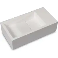 Luca Fontein sanitair 35x18x9 cm mineral stone zonder kraangat links of rechts glans wit