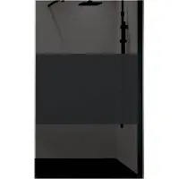 Novellini Inloopdouche Kuadra met Donkere Middenband 90x200 cm Mat Zwart Profiel
